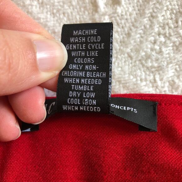 INC Red Fit & Flare Mini Dress Square Neck Sleeveless M Holiday Party Date Night - Picture 8 of 13